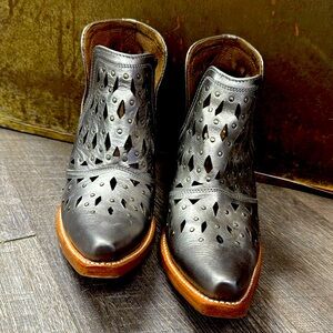 Ariat Silver Dixon Studded Ankle Booties with Western Flair